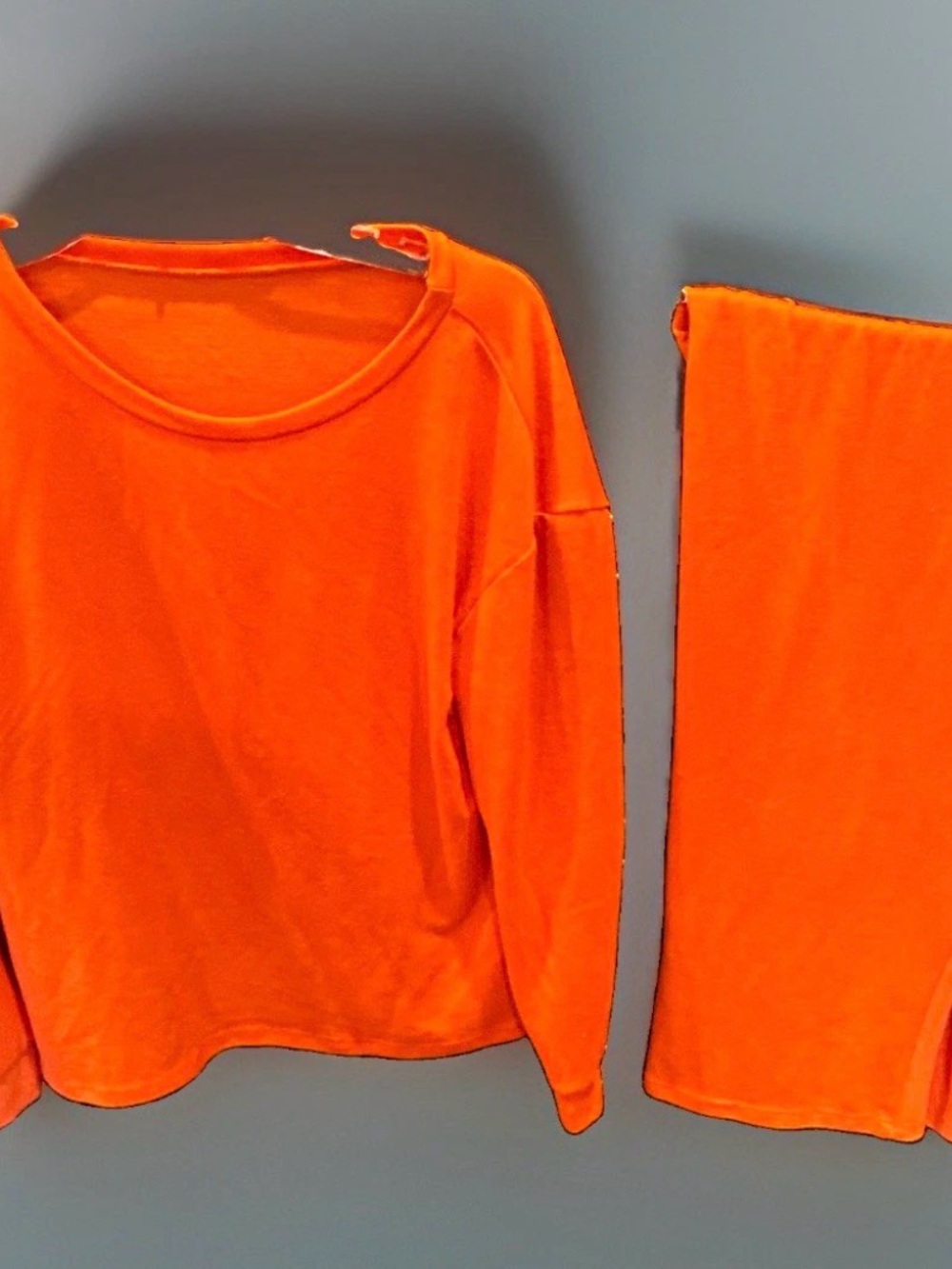 Ladies Orange Lounge Set - Soft Comfortable Top and Pants
